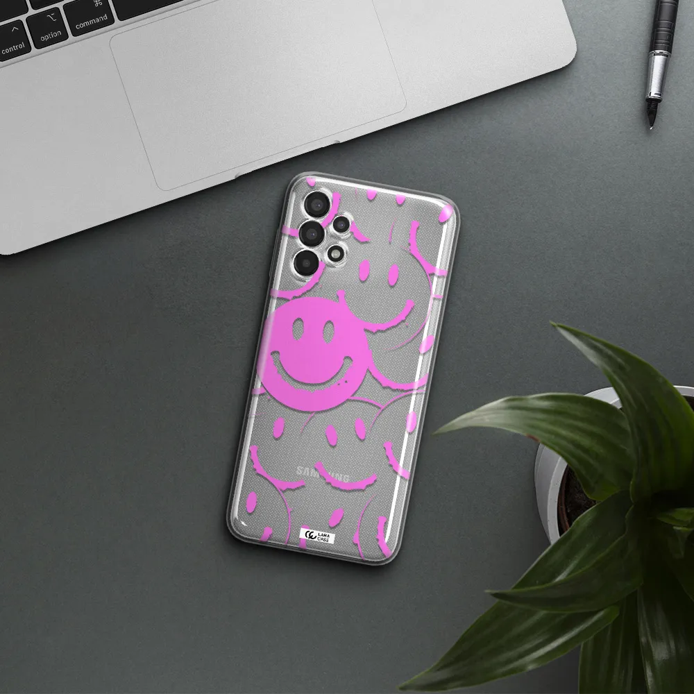 Smile Purple Samsung A13 Clear TPU Case