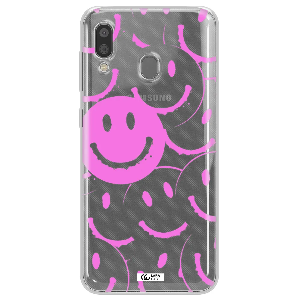 Smile Purple Samsung A20 Clear TPU Case