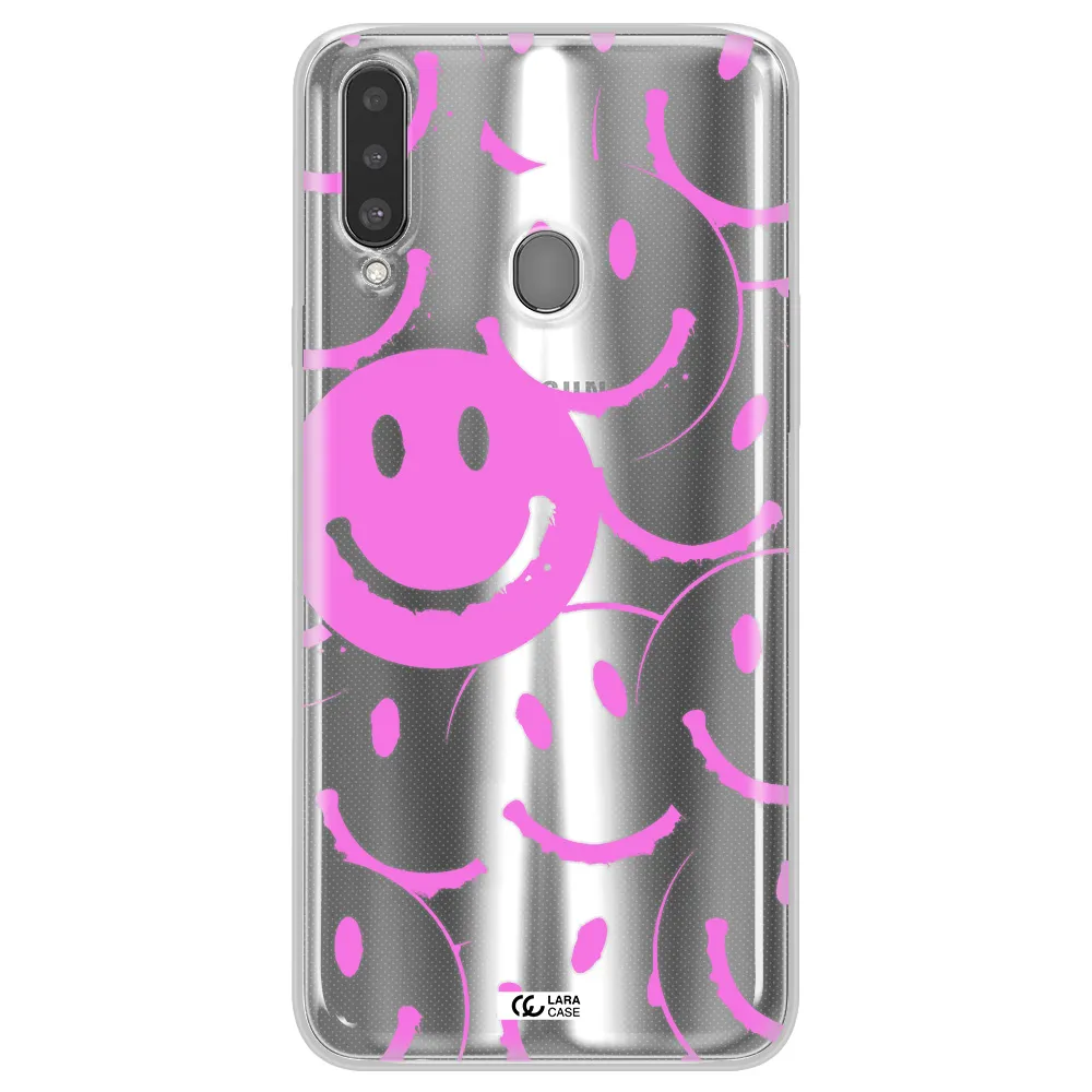 Smile Purple Samsung A20S Clear TPU Case