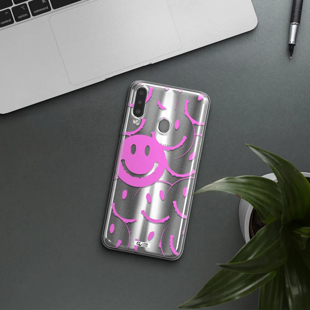 Smile Purple Samsung A20S Clear TPU Case
