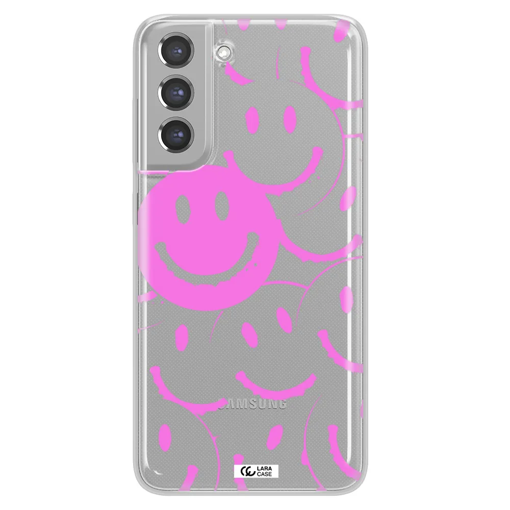 Smile Purple Samsung A21 Fe Clear TPU Case