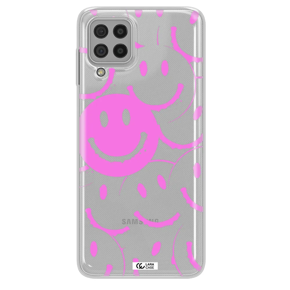 Smile Purple Samsung A22 4g Clear TPU Case