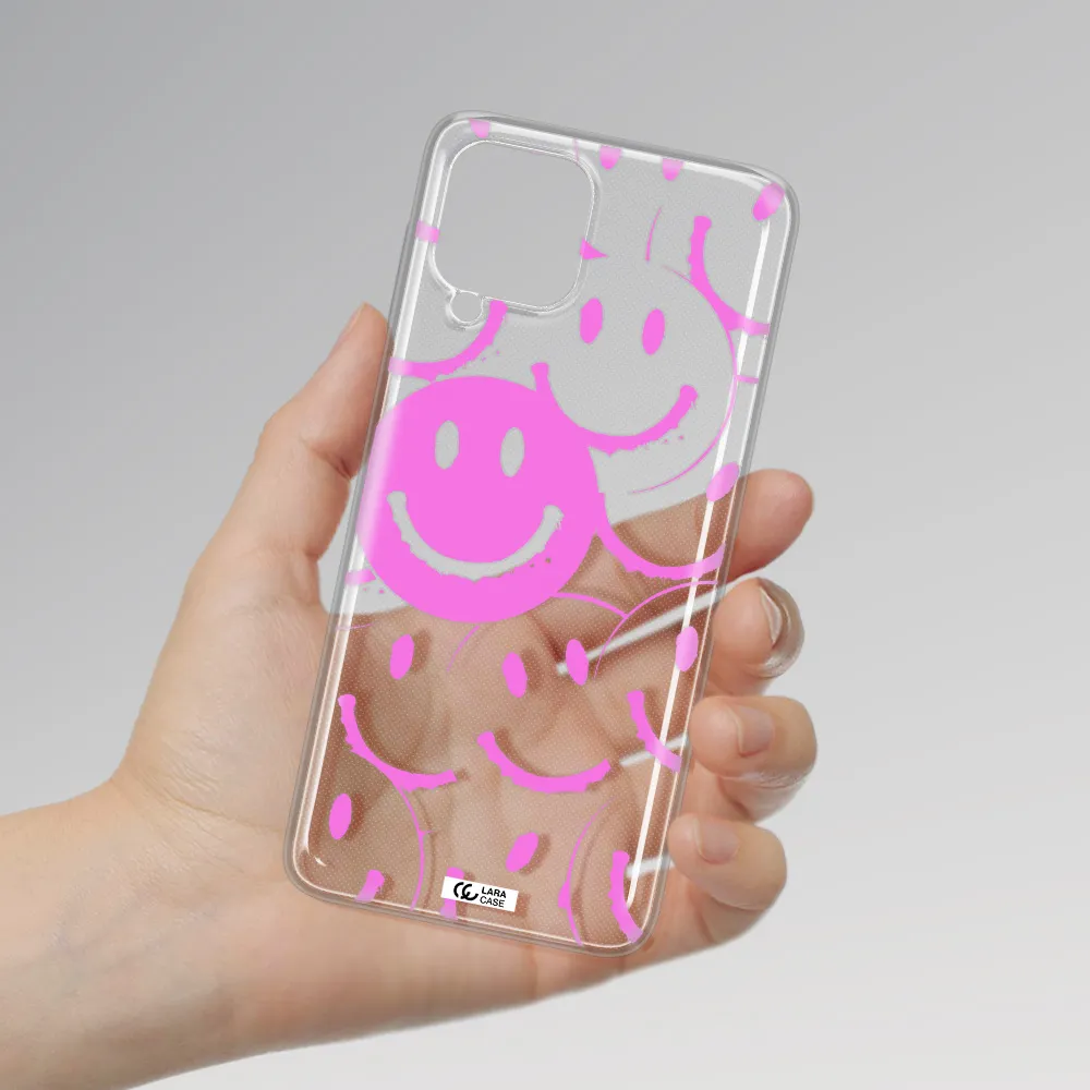 Smile Purple Samsung A22 4g Clear TPU Case