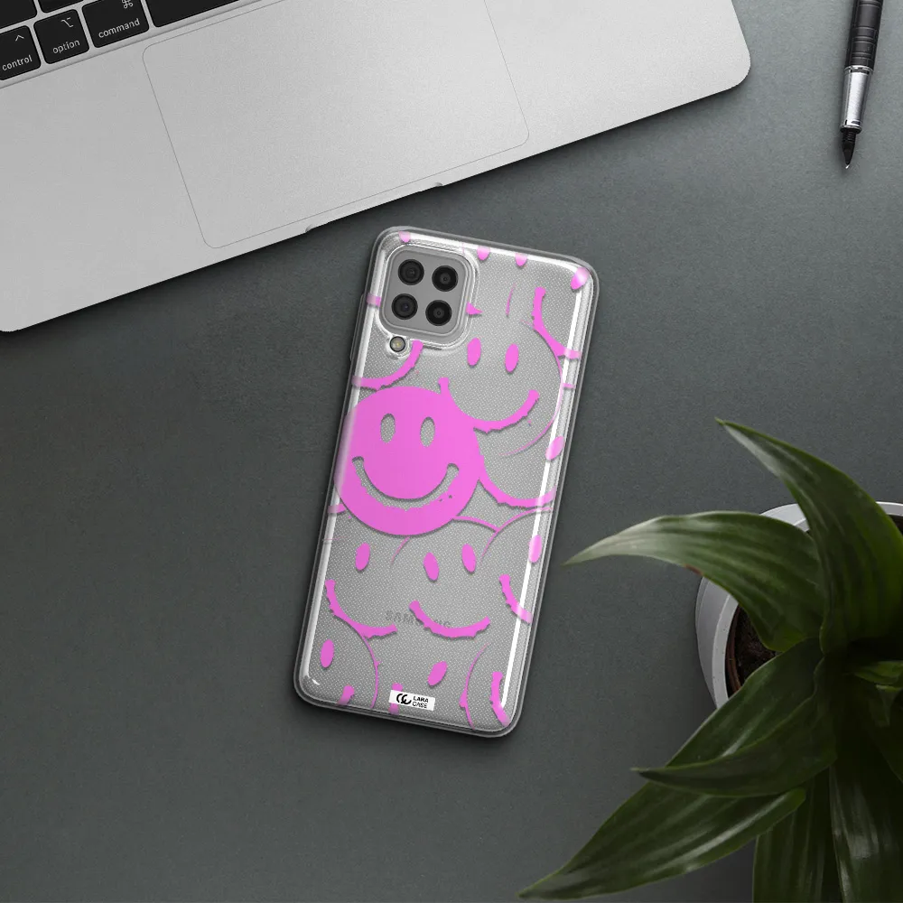 Smile Purple Samsung A22 4g Clear TPU Case