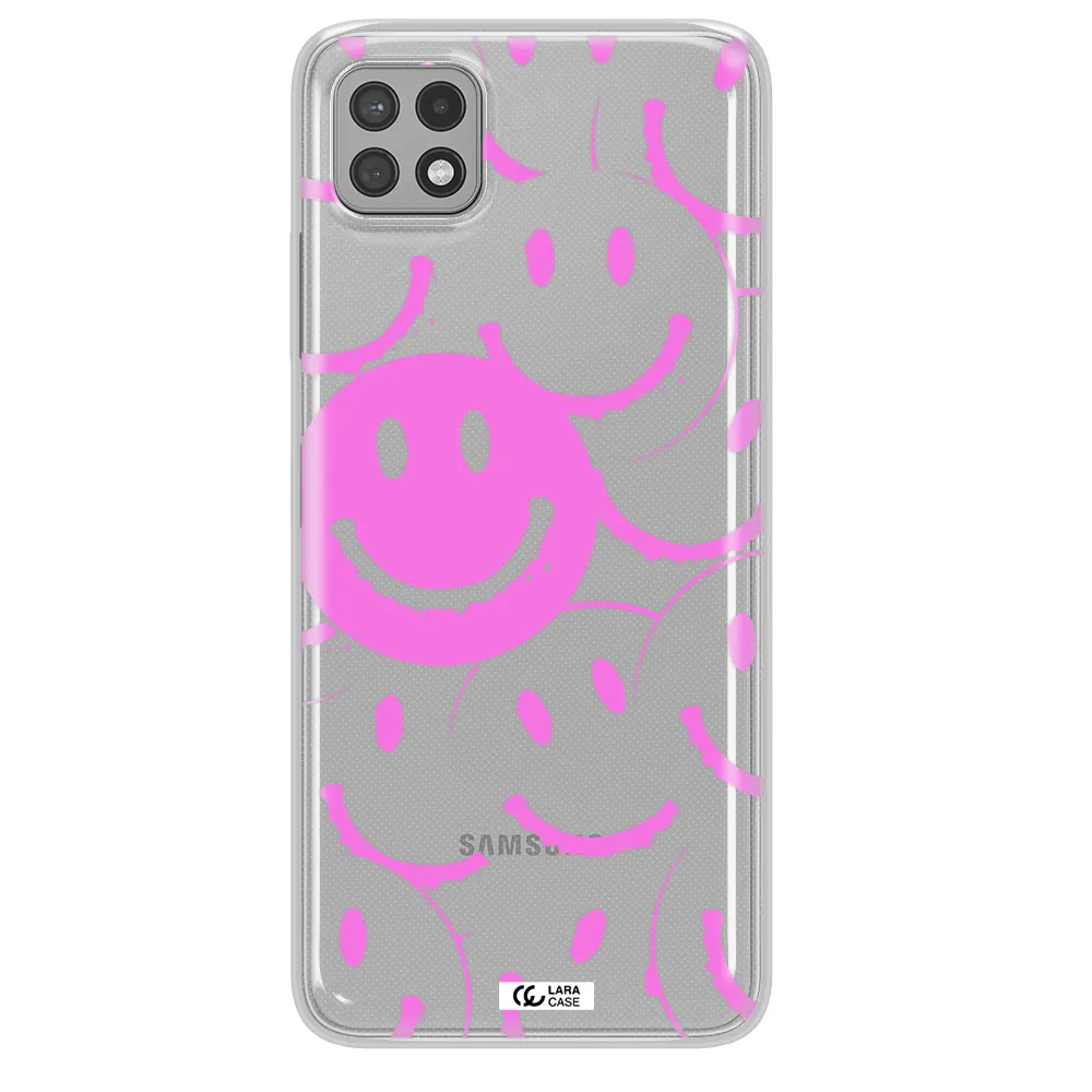 Smile Purple Samsung A22 5g Clear TPU Case