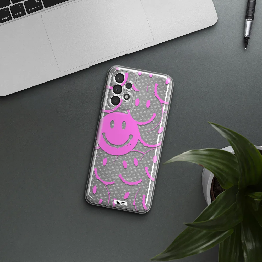 Smile Purple Samsung A23 5G Clear Tpu Case