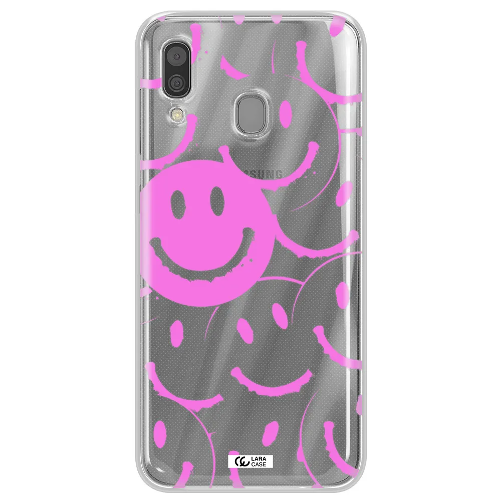 Smile Purple Samsung A30 Clear TPU Case