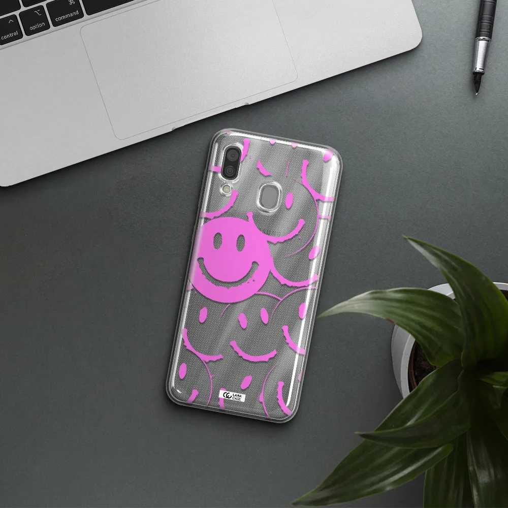 Smile Purple Samsung A30 Clear TPU Case