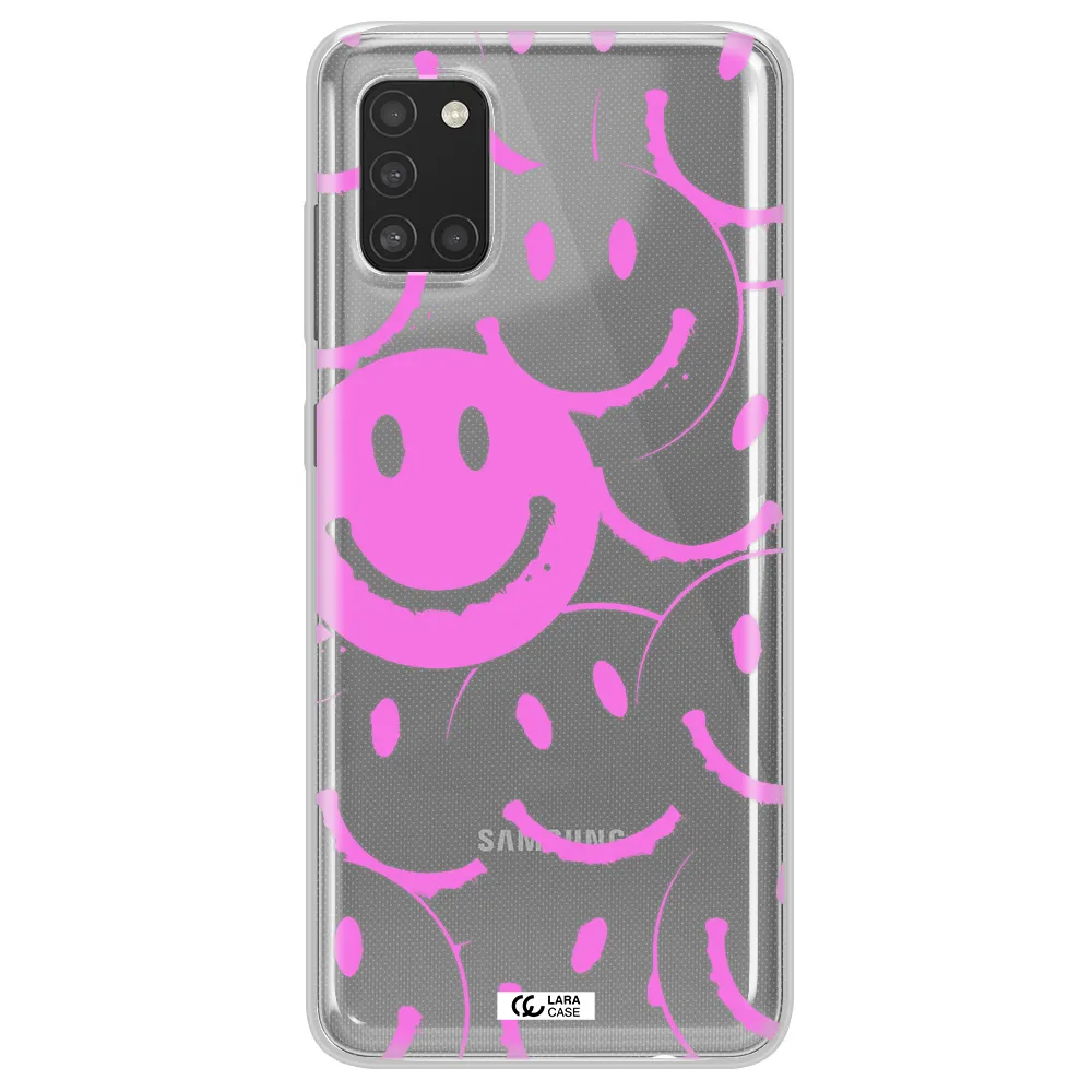 Smile Purple Samsung A31 Clear TPU Case