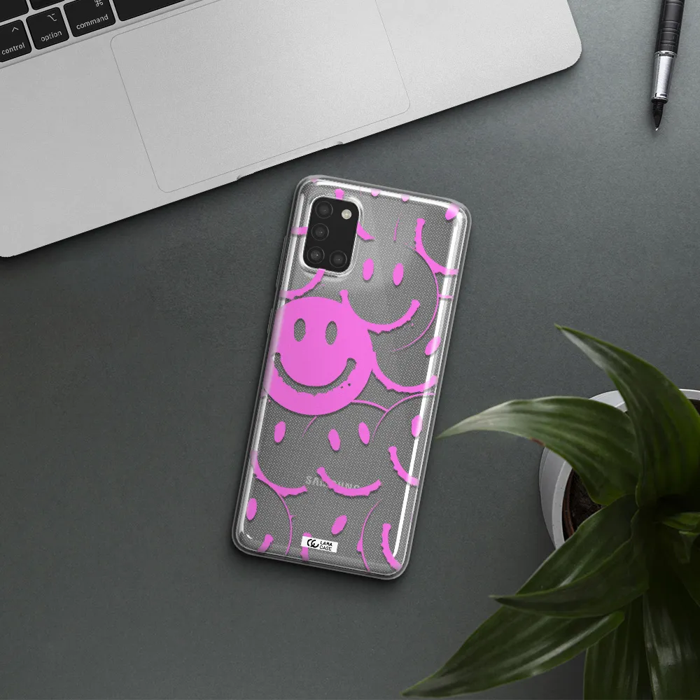Smile Purple Samsung A31 Clear TPU Case