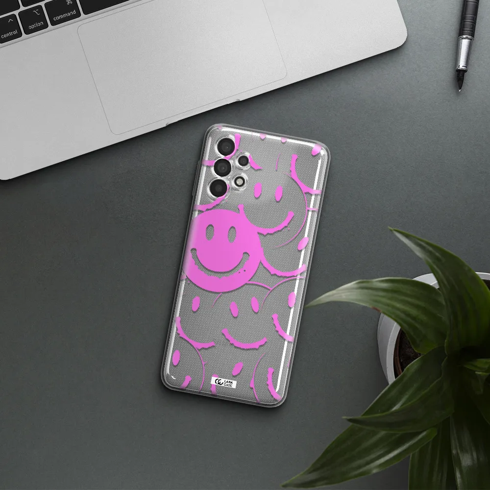 Smile Purple Samsung A32 4G Clear Tpu Case