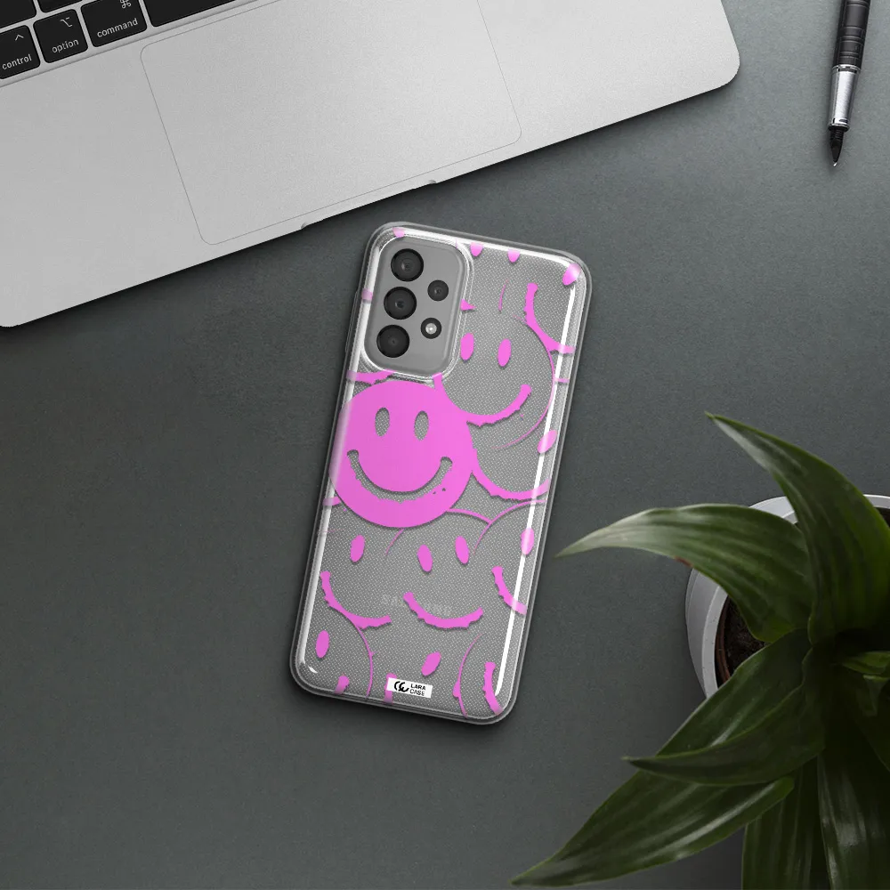 Smile Purple Samsung A33 Clear TPU Case
