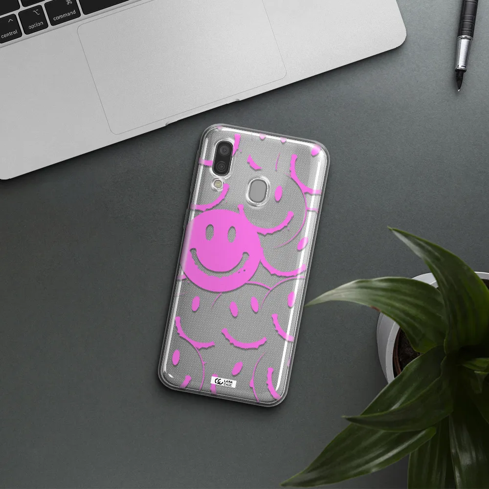 Smile Purple Samsung A40 Clear TPU Case
