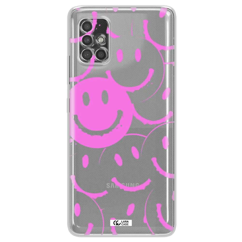 Smile Purple Samsung A40S Clear Tpu Case