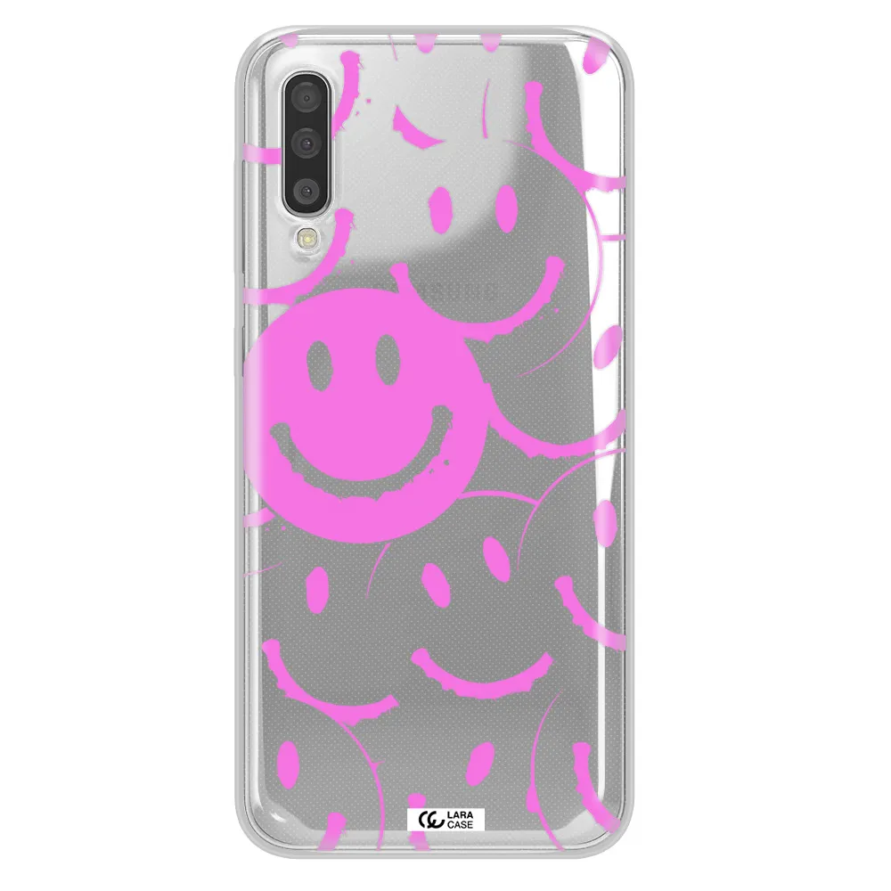 Smile Purple Samsung A50 Clear TPU Case