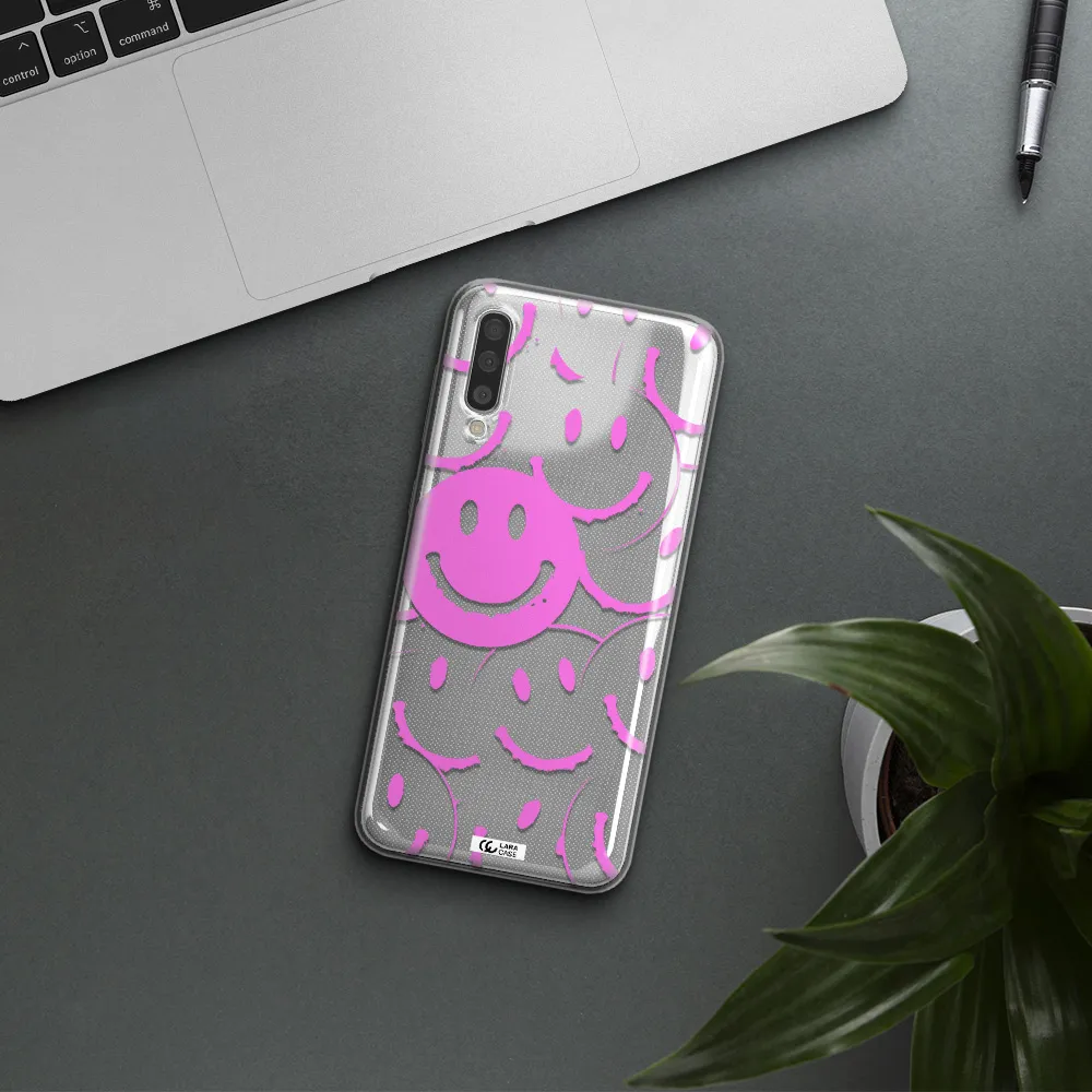 Smile Purple Samsung A50 Clear TPU Case