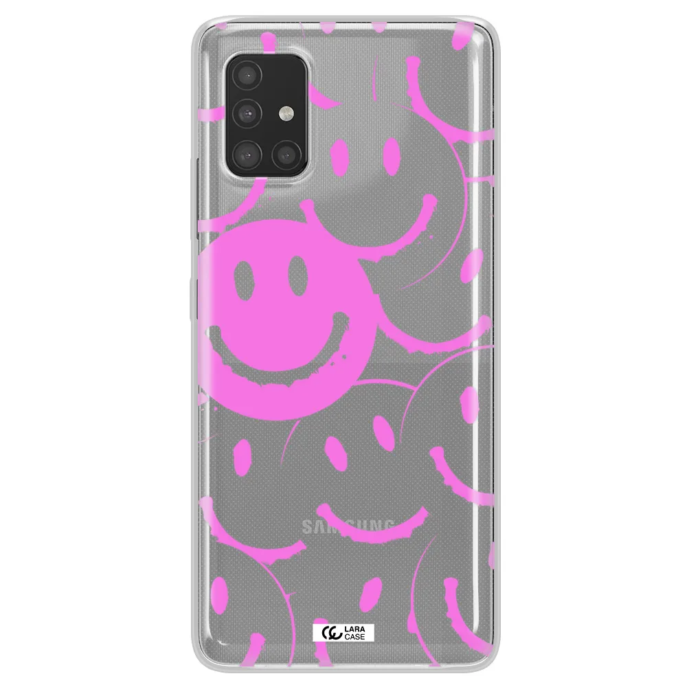 Smile Purple Samsung A51 Clear TPU Case
