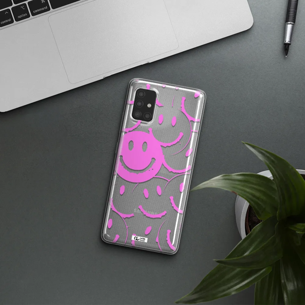 Smile Purple Samsung A51 Clear TPU Case