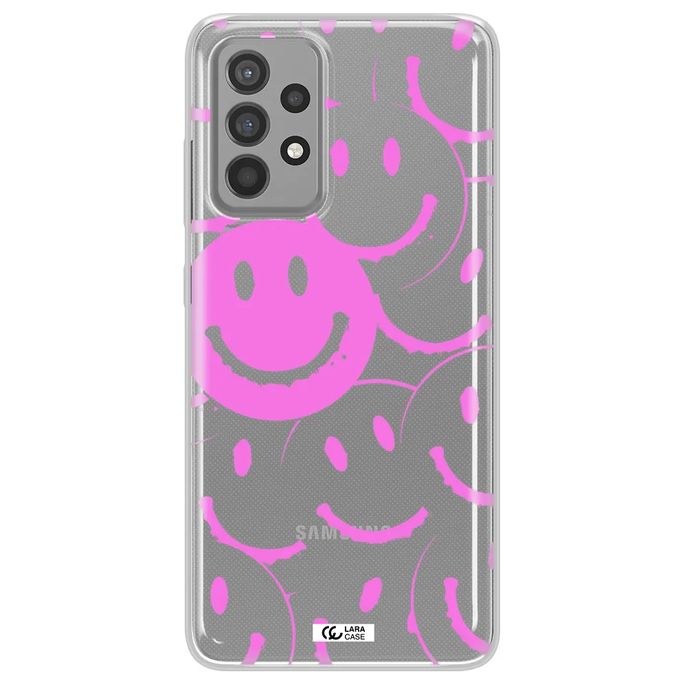 Smile Purple Samsung A52 Clear TPU Case
