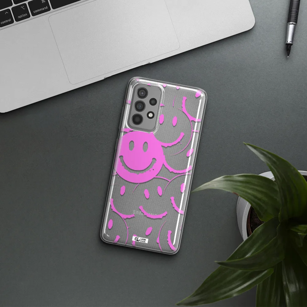 Smile Purple Samsung A52 Clear TPU Case