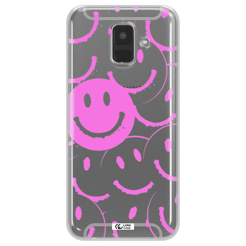 Smile Purple Samsung A6 Clear TPU Case