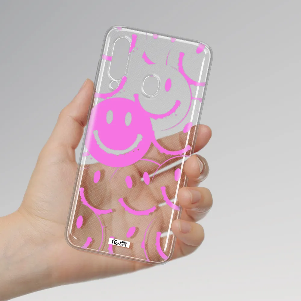 Smile Purple Samsung A60 Clear TPU Case