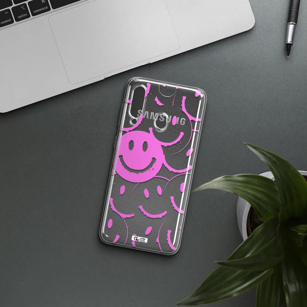 Smile Purple Samsung A60 Clear TPU Case
