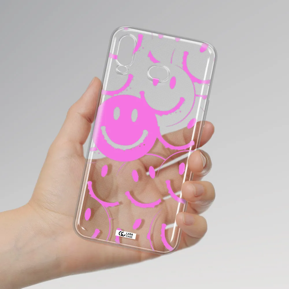 Smile Purple Samsung A6S Clear TPU Case