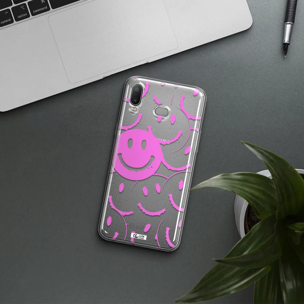 Smile Purple Samsung A6S Clear TPU Case