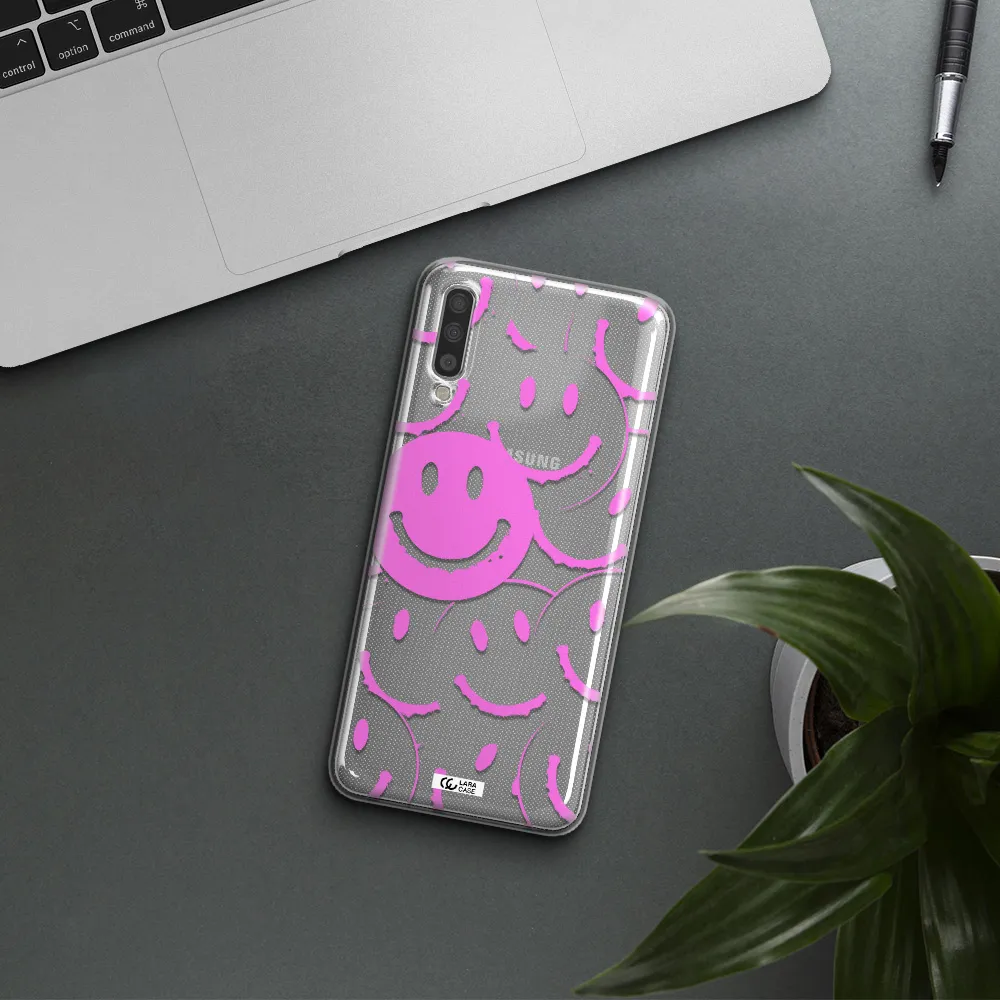 Smile Purple Samsung A70 Clear TPU Case