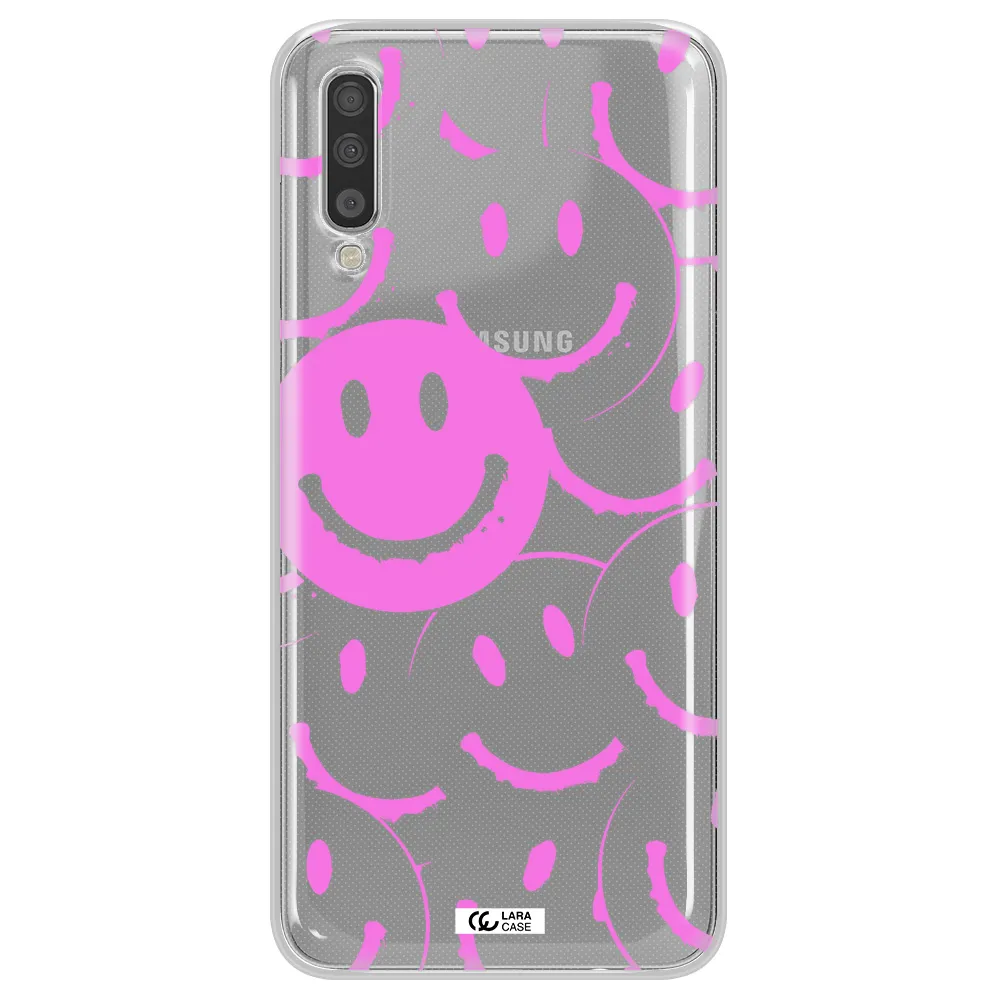 Smile Purple Samsung A70S Clear Tpu Case