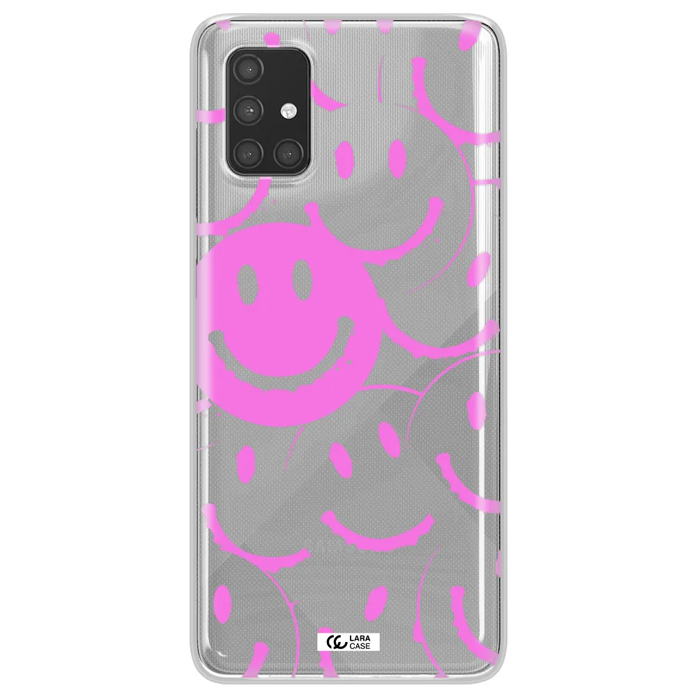 Smile Purple Samsung A71 Clear TPU Case