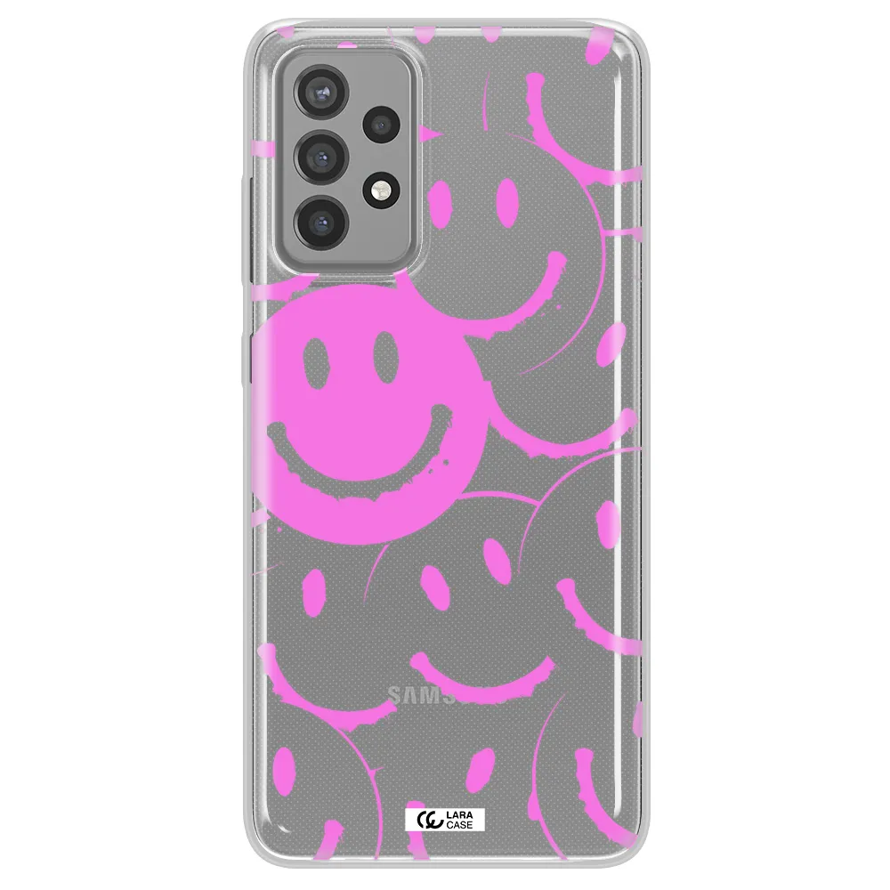 Smile Purple Samsung A72 Clear TPU Case