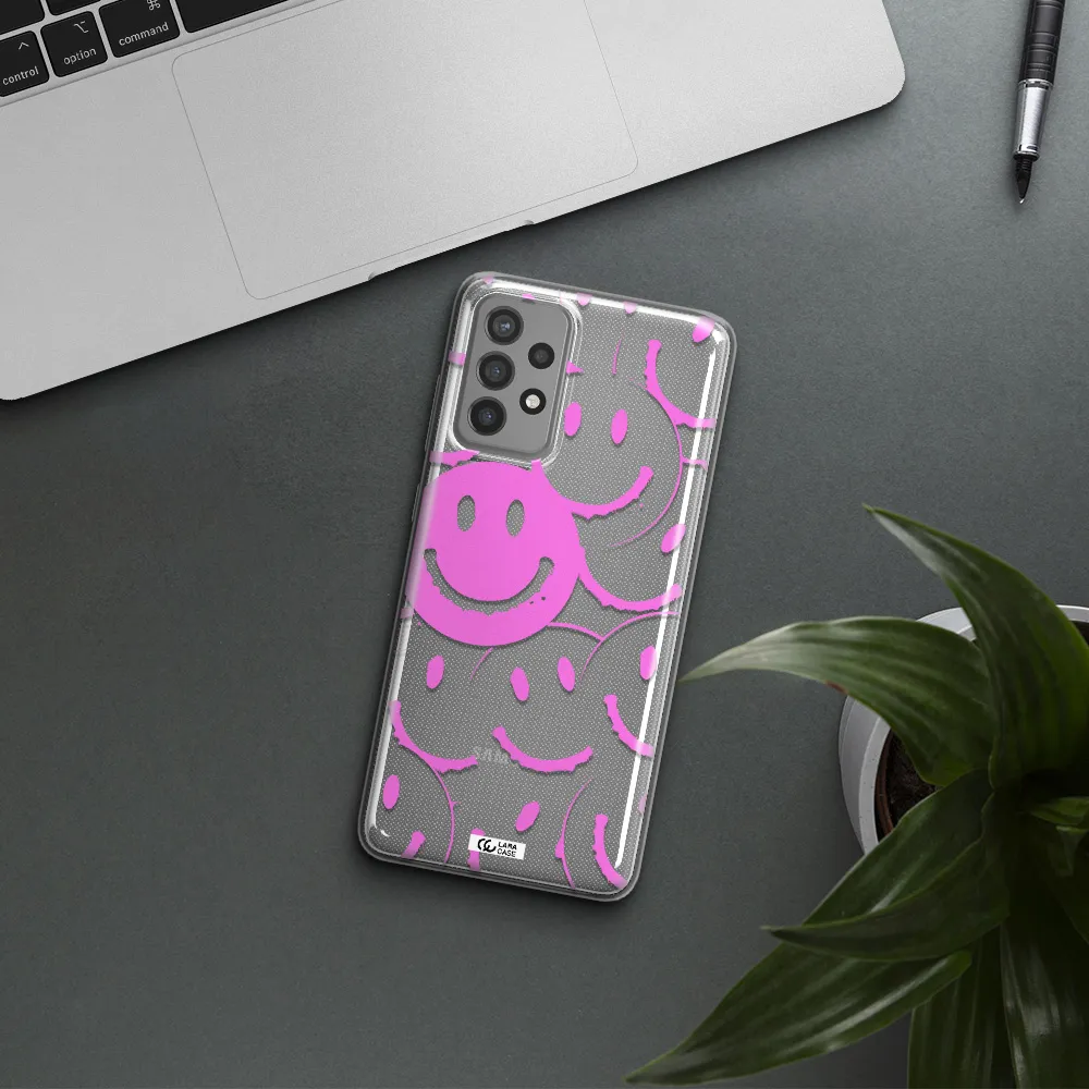 Smile Purple Samsung A72 Clear TPU Case