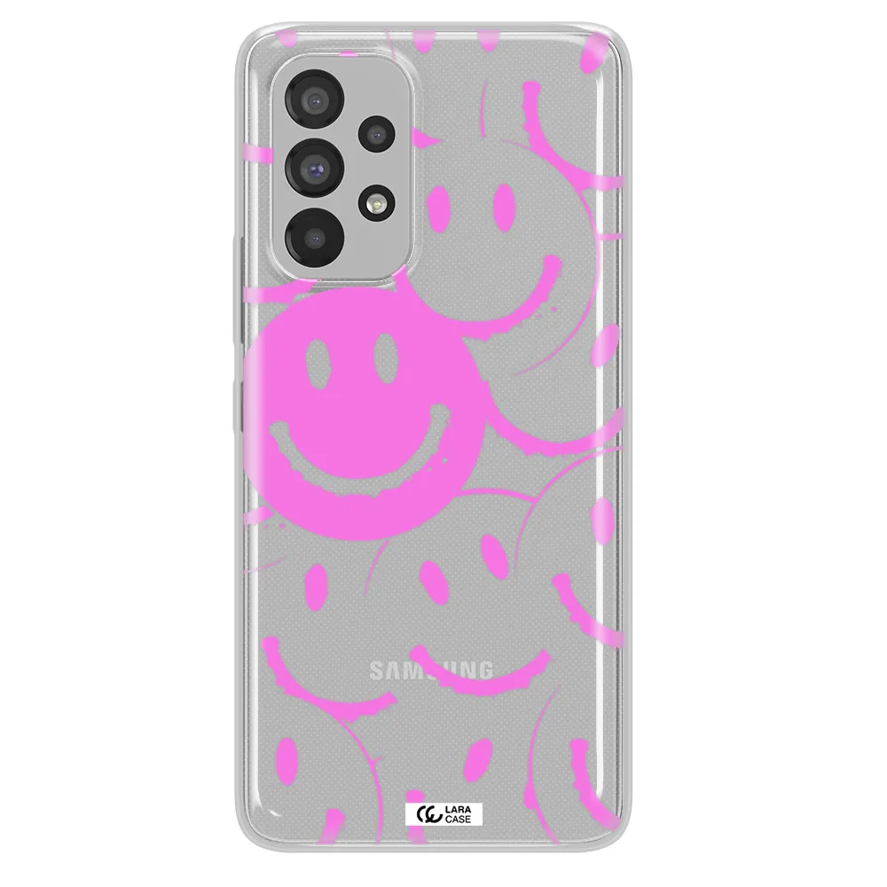 Smile Purple Samsung A73 Clear TPU Case