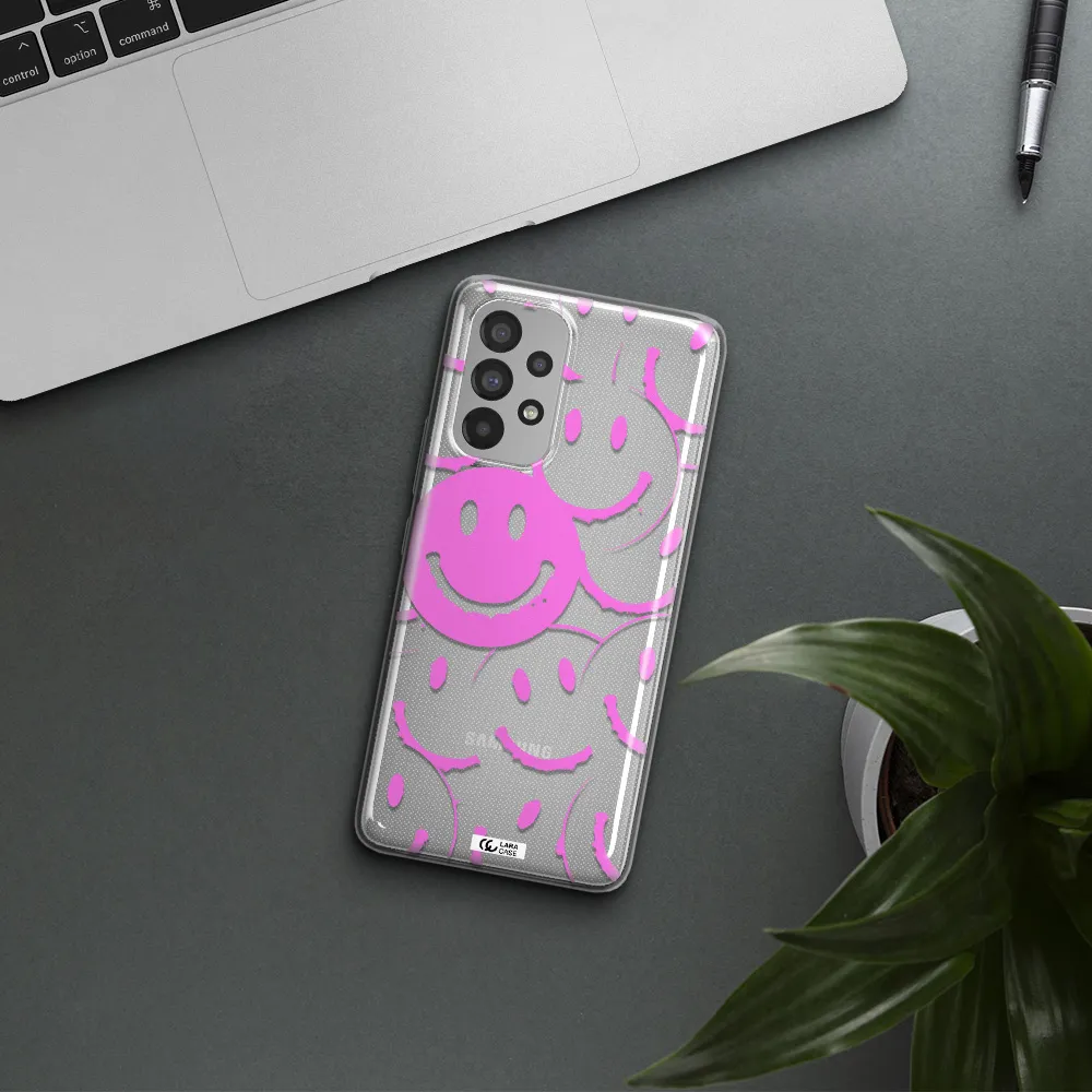 Smile Purple Samsung A73 Clear TPU Case