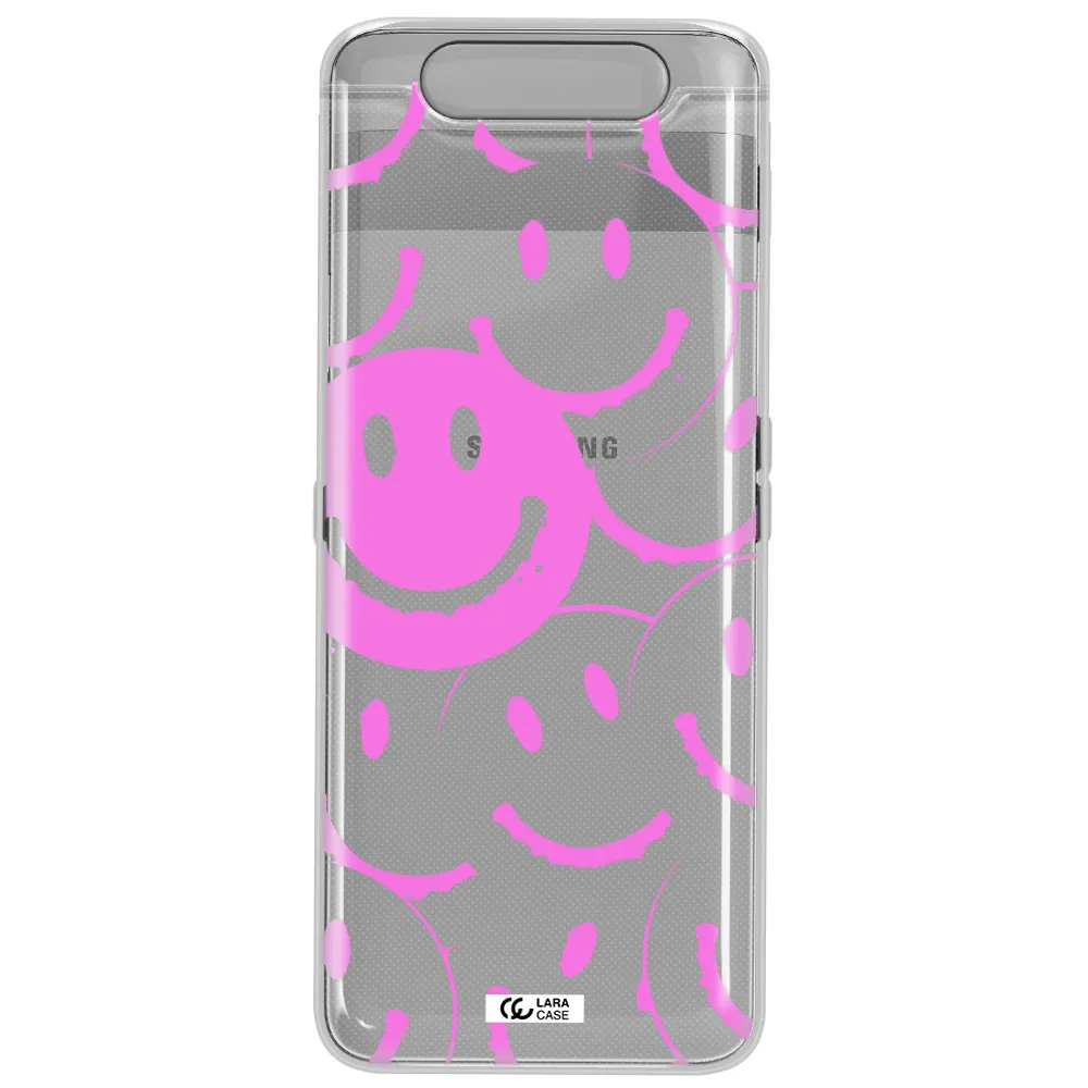 Smile Purple Samsung A80 Clear TPU Case