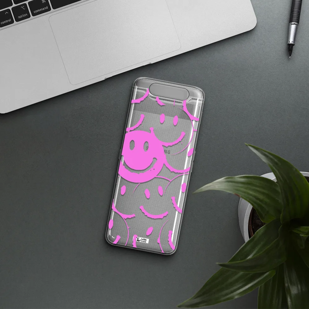 Smile Purple Samsung A80 Clear TPU Case