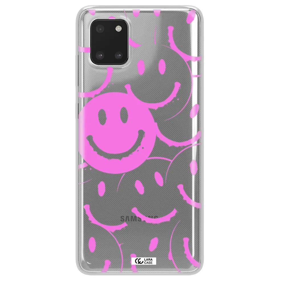 Smile Purple Samsung A81 Clear TPU Case