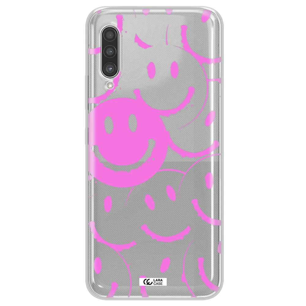 Smile Purple Samsung A90 Clear TPU Case