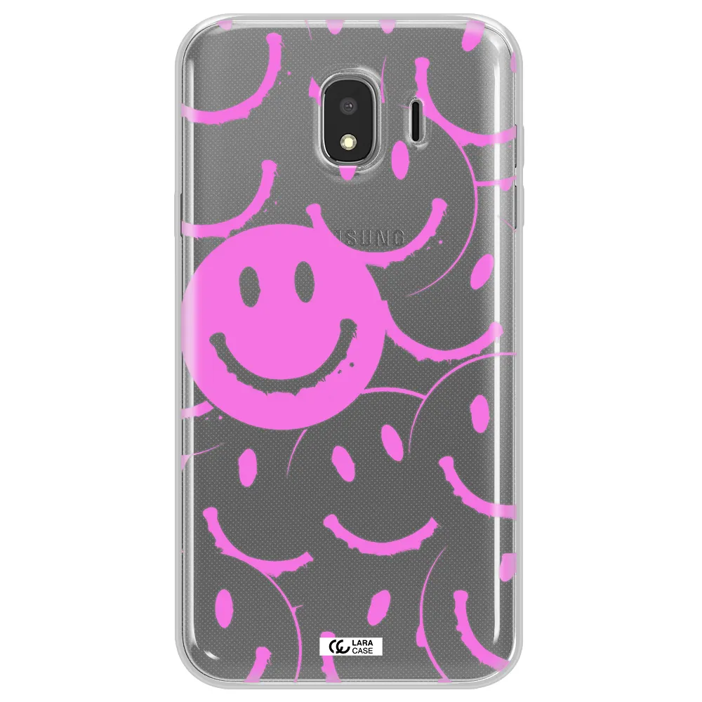 Smile Purple Samsung J4 Clear TPU Case
