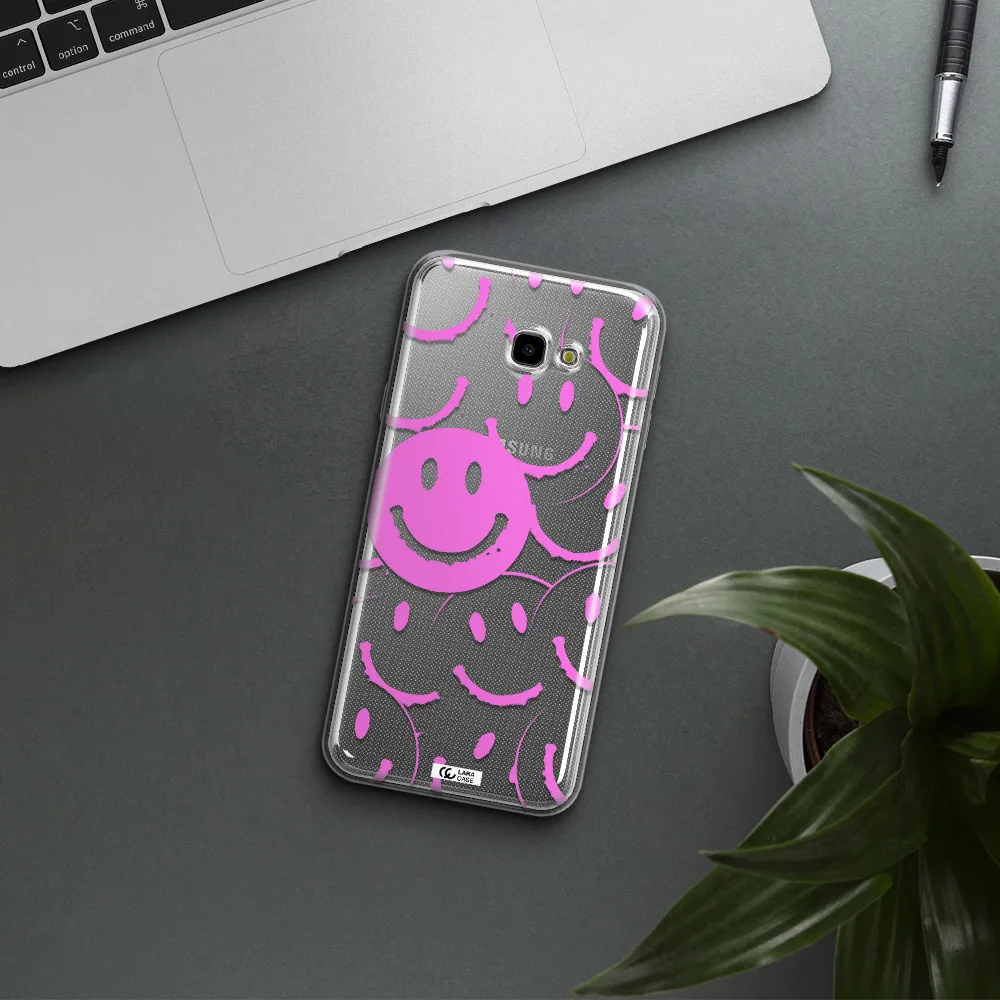 Smile Purple Samsung J4 Plus Clear TPU Case