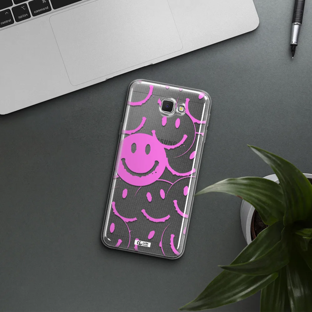 Smile Purple Samsung J5 Prime Clear TPU Case