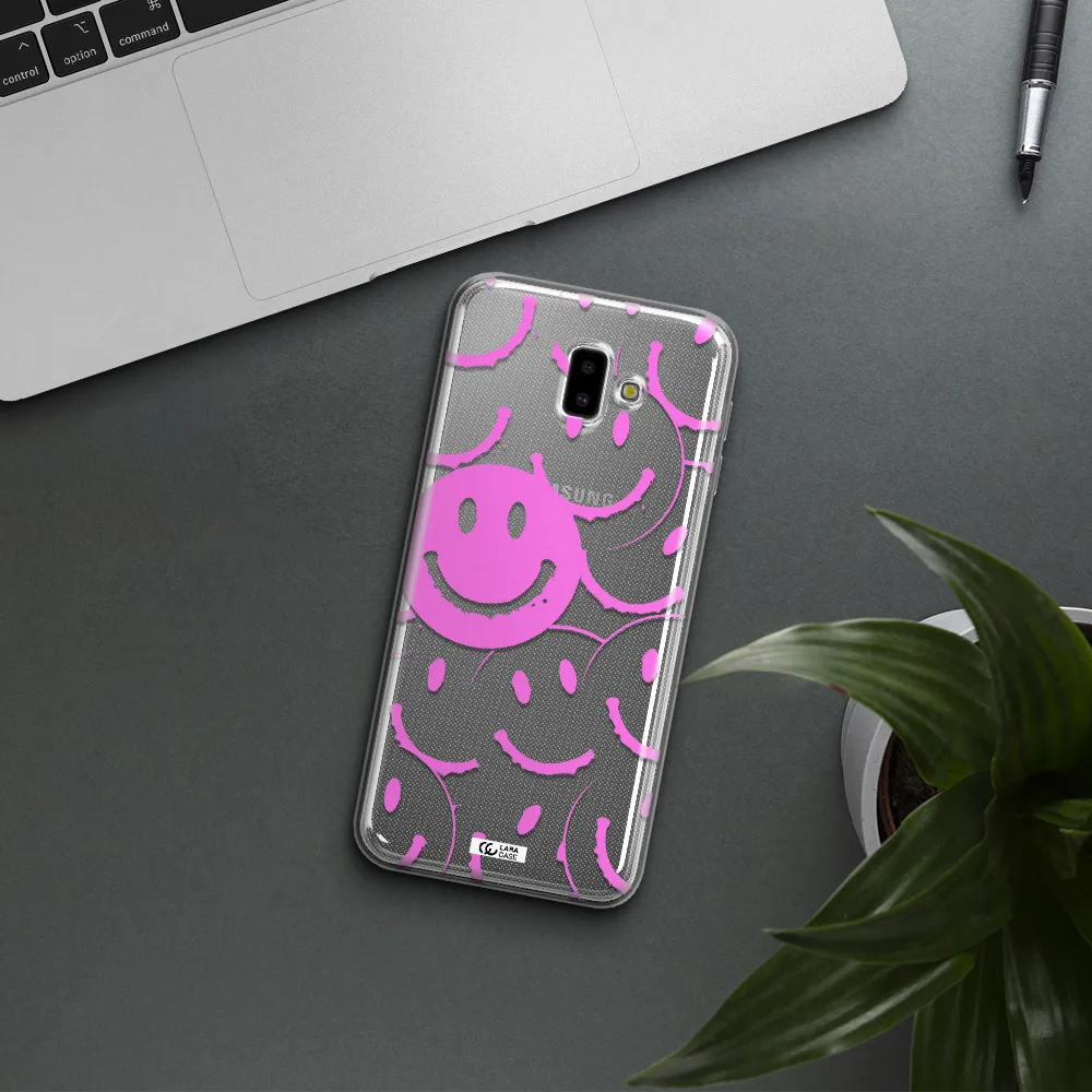 Smile Purple Samsung J6 Plus Clear TPU Case