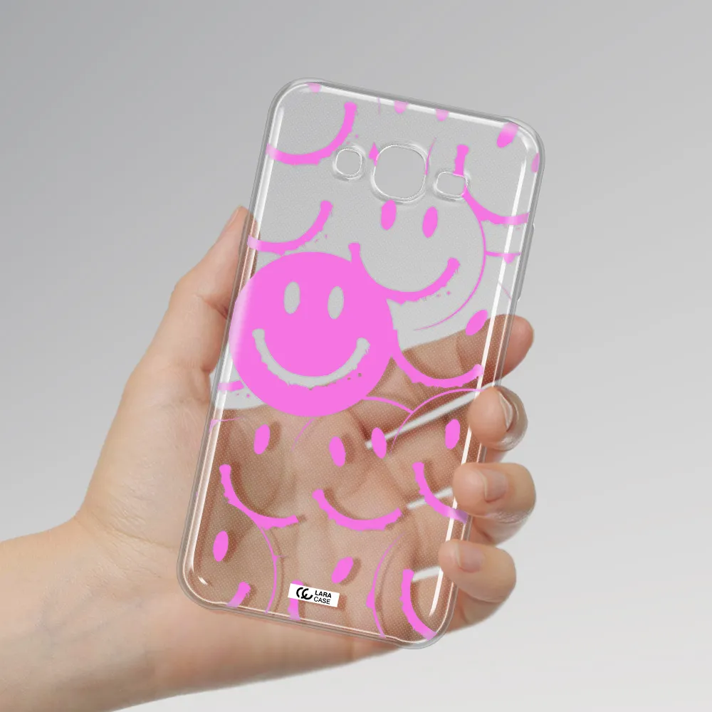 Smile Purple Samsung J7 2015 Clear TPU Case