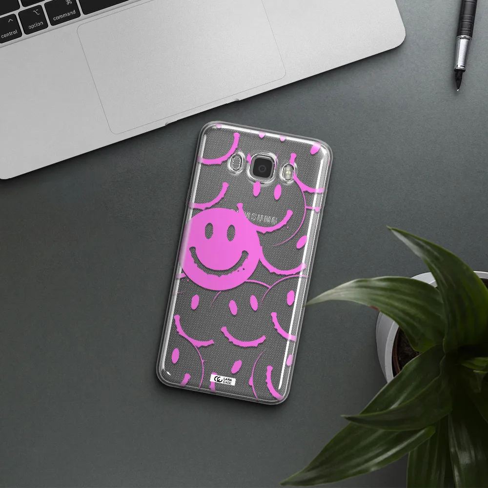 Smile Purple Samsung J7 2016 Clear TPU Case