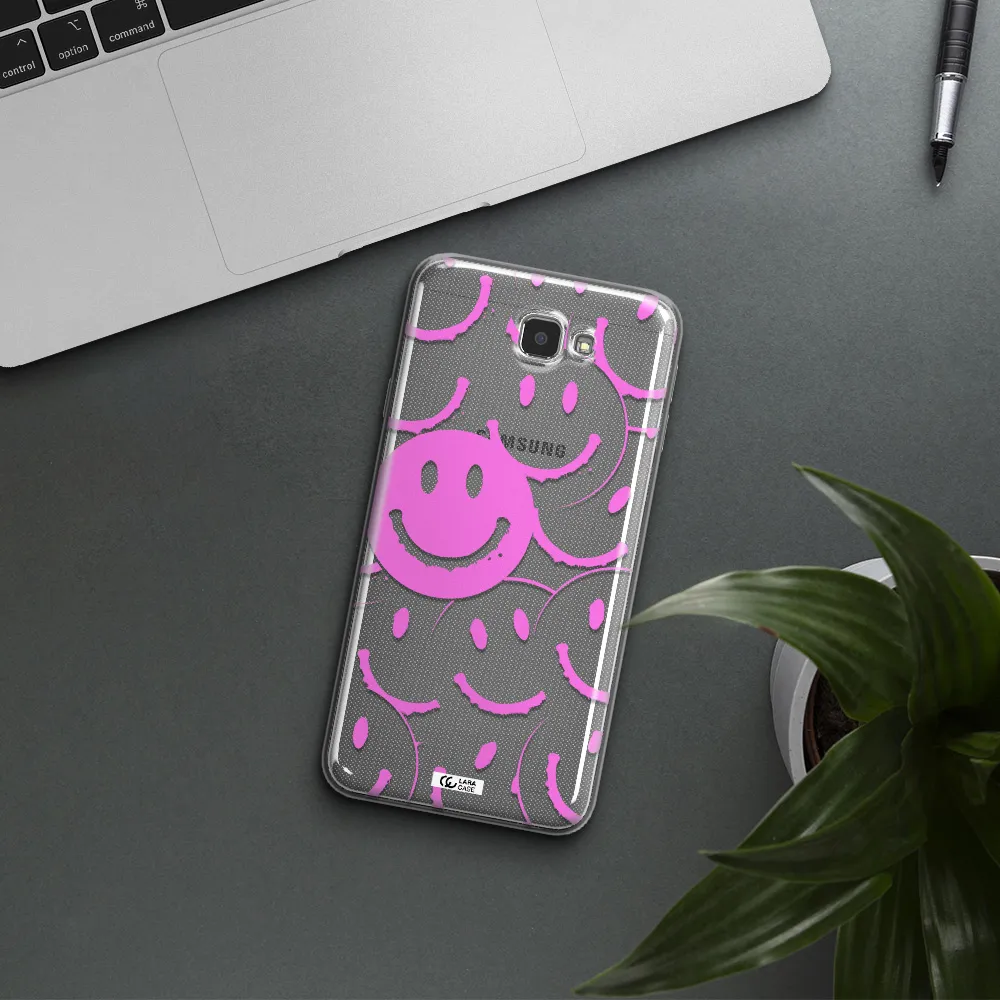 Smile Purple Samsung J7 Prim Clear TPU Case
