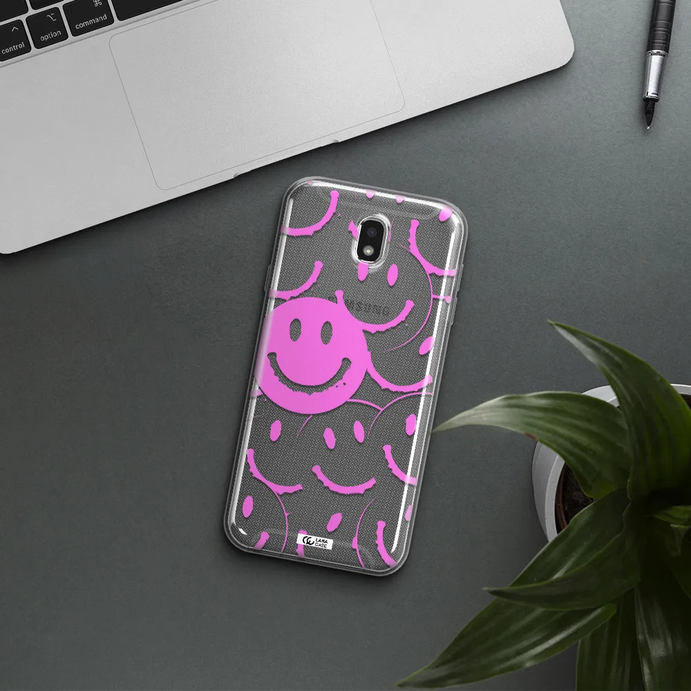 Smile Purple Samsung J7 Pro Clear TPU Case