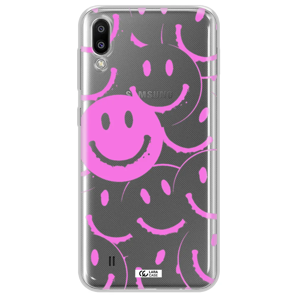 Smile Purple Samsung M10 Clear TPU Case