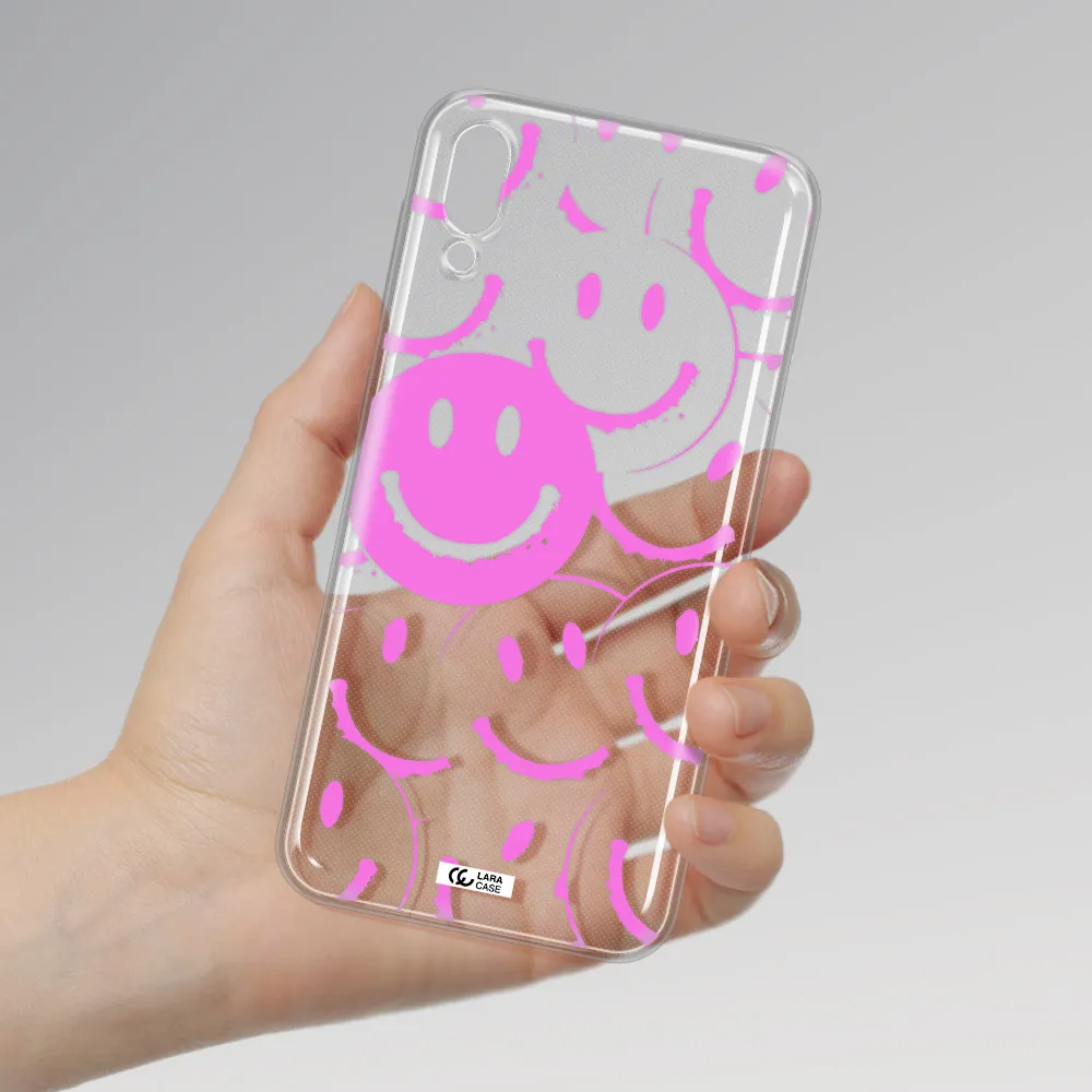 Smile Purple Samsung M10 Clear TPU Case